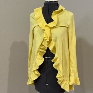 Yellow Ruffled Cardigan